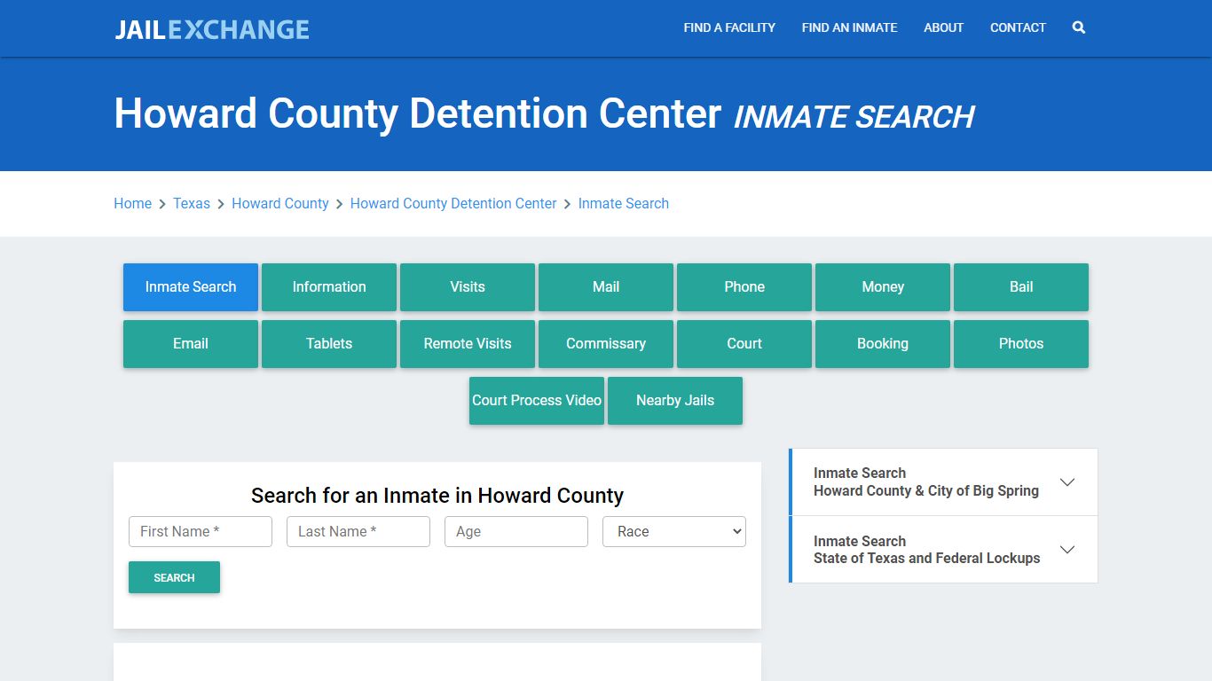 Howard County Detention Center Inmate Search - Jail Exchange